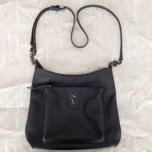 Simply Vera Black Leather Shoulder Bag Purse